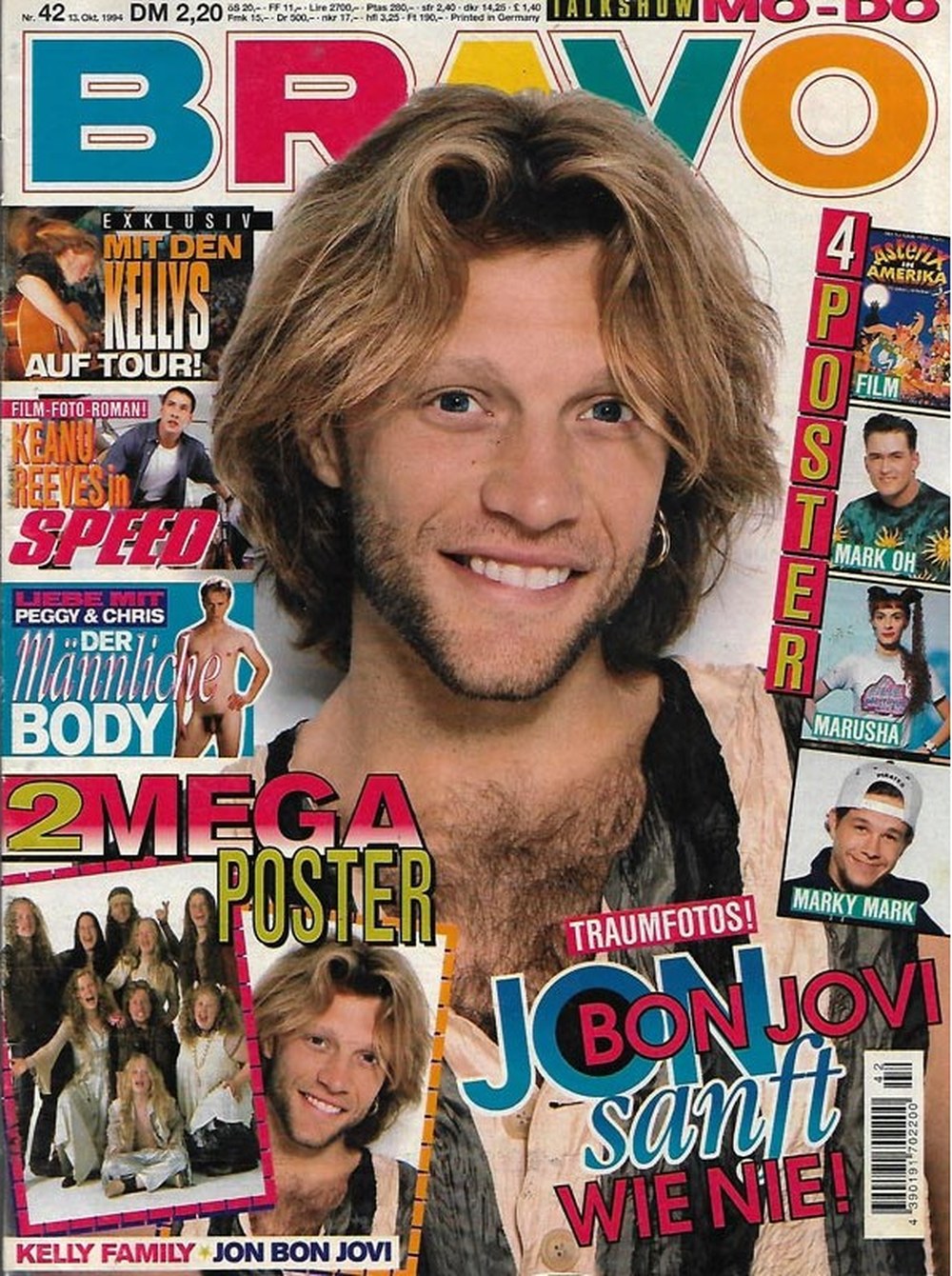 Bravo Magazin Deutschland 1994-42 Jon Bon Jovi Keanu Reeves Mark Oh Marusha Marky Mark