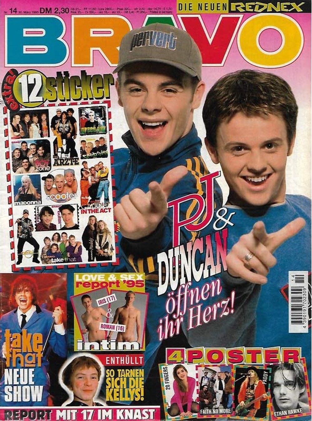 Bravo Magazin Deutschland 1995-14 Ant McPartlin Declan Donnelly Ethan Hawke Take That Rednex