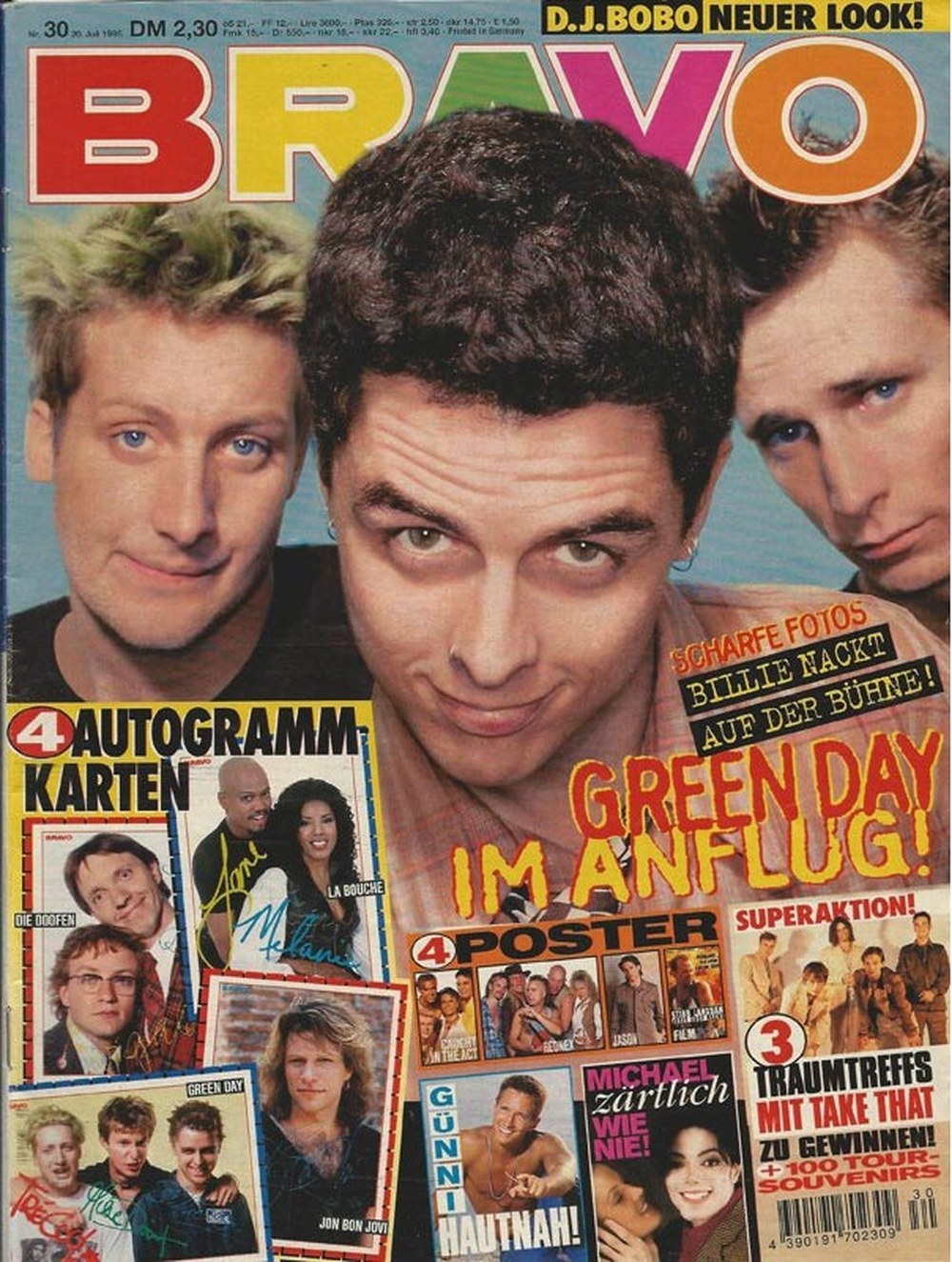 Bravo Magazin Deutschland 1995-30 Green Day Jon Bon Jovi DJ Bobo Michael Jackson Melanie Thornton