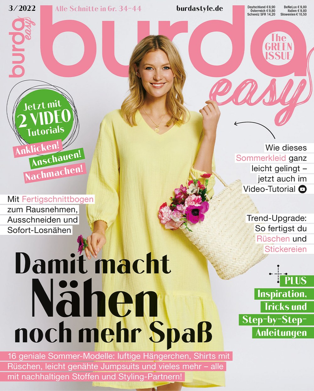 Burda Easy Magazin Deutschland 2022-03 Nähen Sommerkleid Schnittmuster