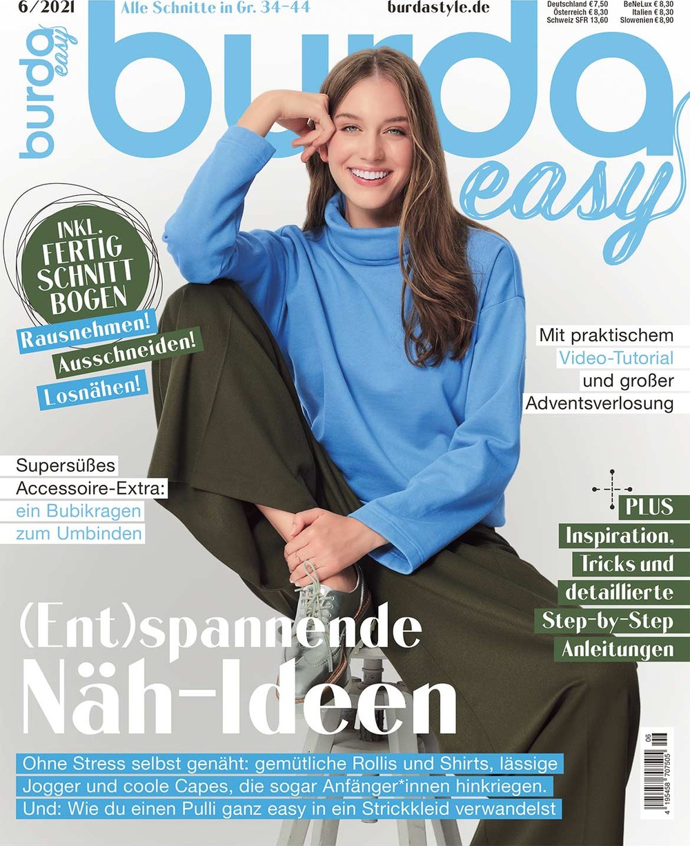 Burda Easy Magazin Deutschland 2021-06 Nähen DIY-Mode Stricken