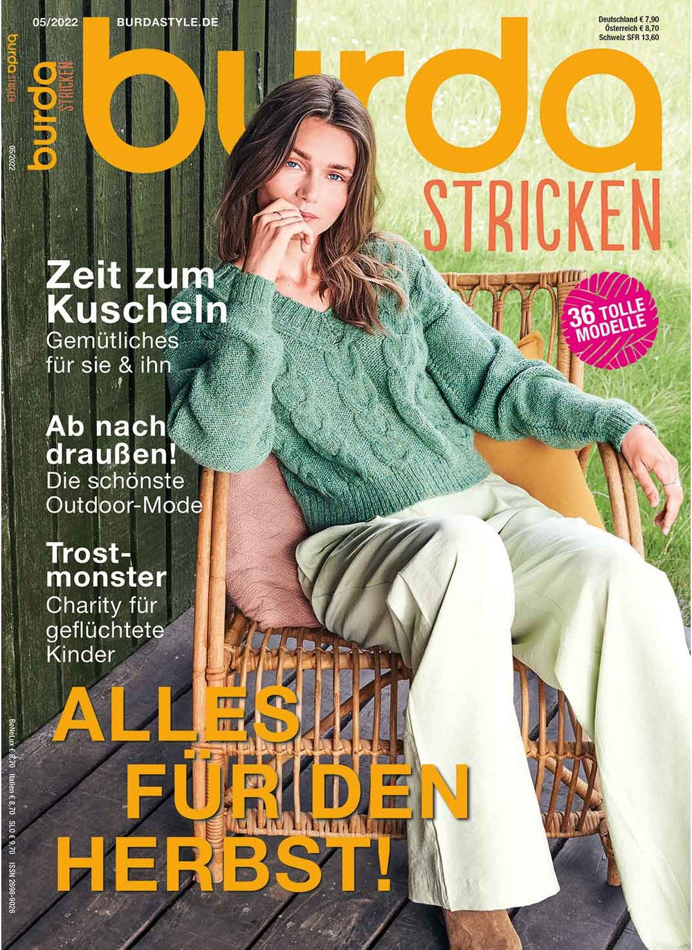 Burda Stricken Magazin Deutschland 2022-05 Stricken Herbstmode Kuschelpullover