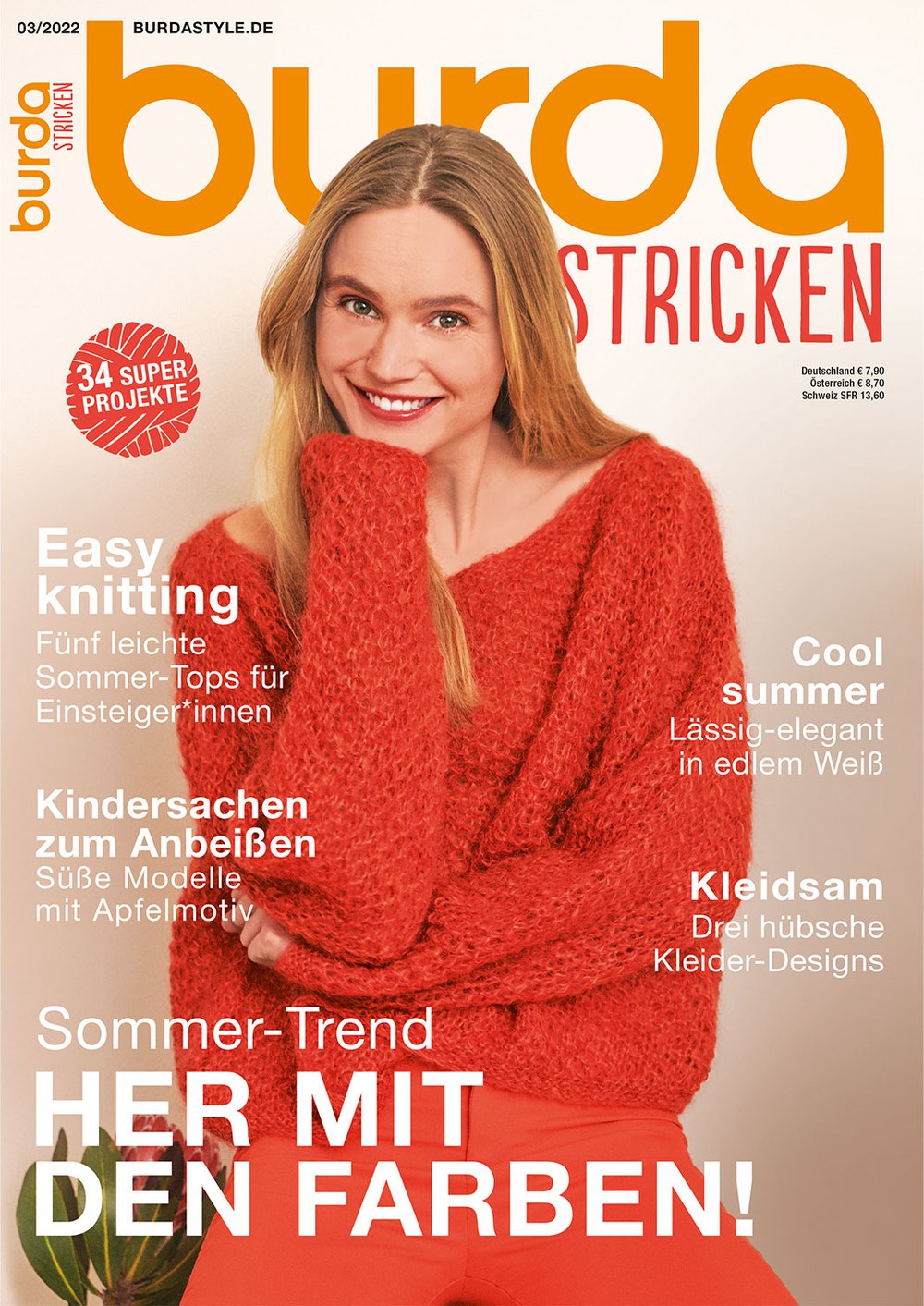 Burda Stricken Magazin Deutschland 2022-03 Stricken Sommermode Strickmuster