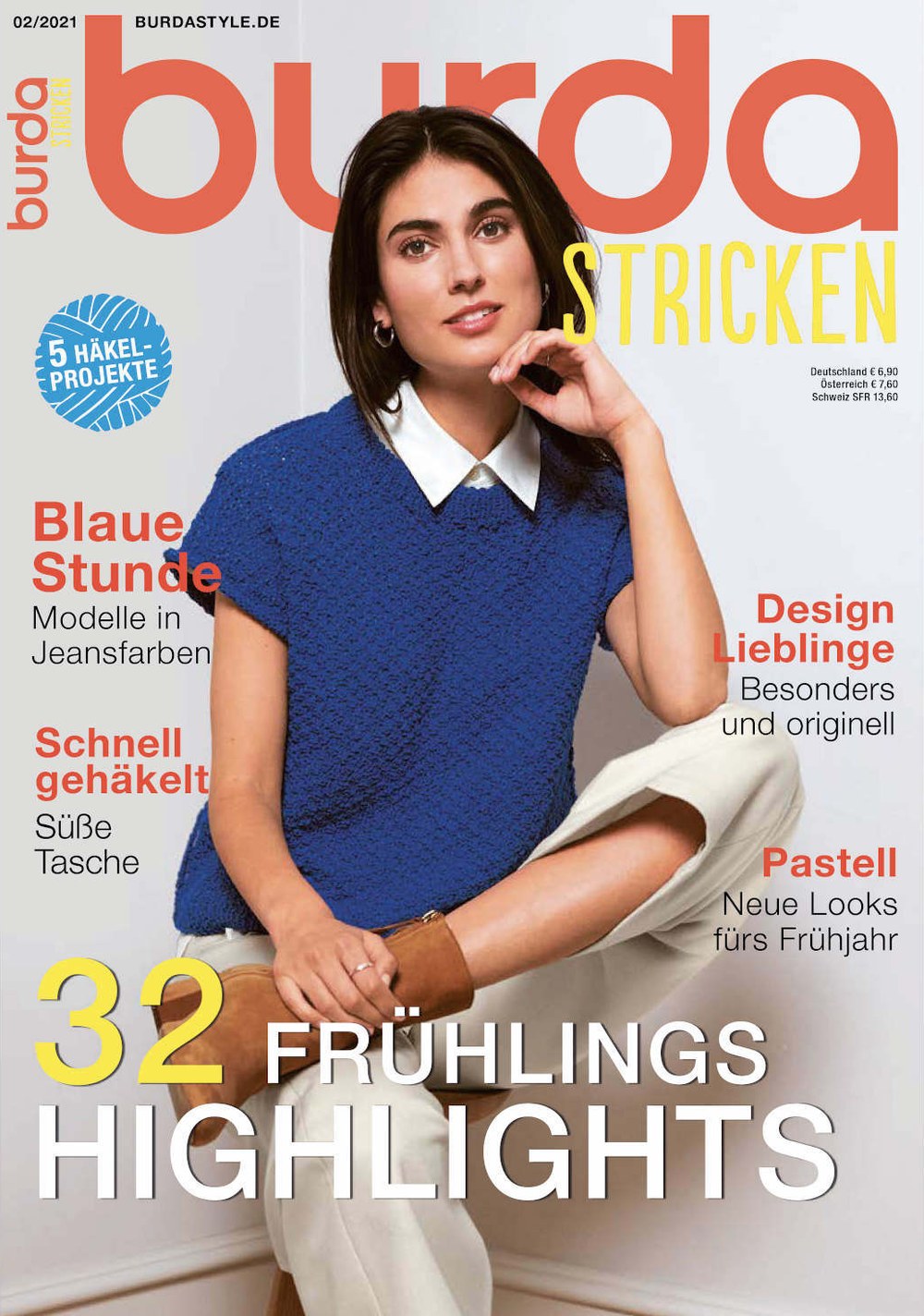 Burda Stricken Magazin Deutschland 2021-02 Stricken Häkeln Frühlingsmode
