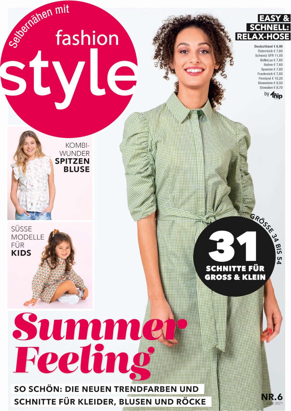 Fashion Style Magazin Deutschland 2021-06 Nähen Mode Sommer-Modetrends