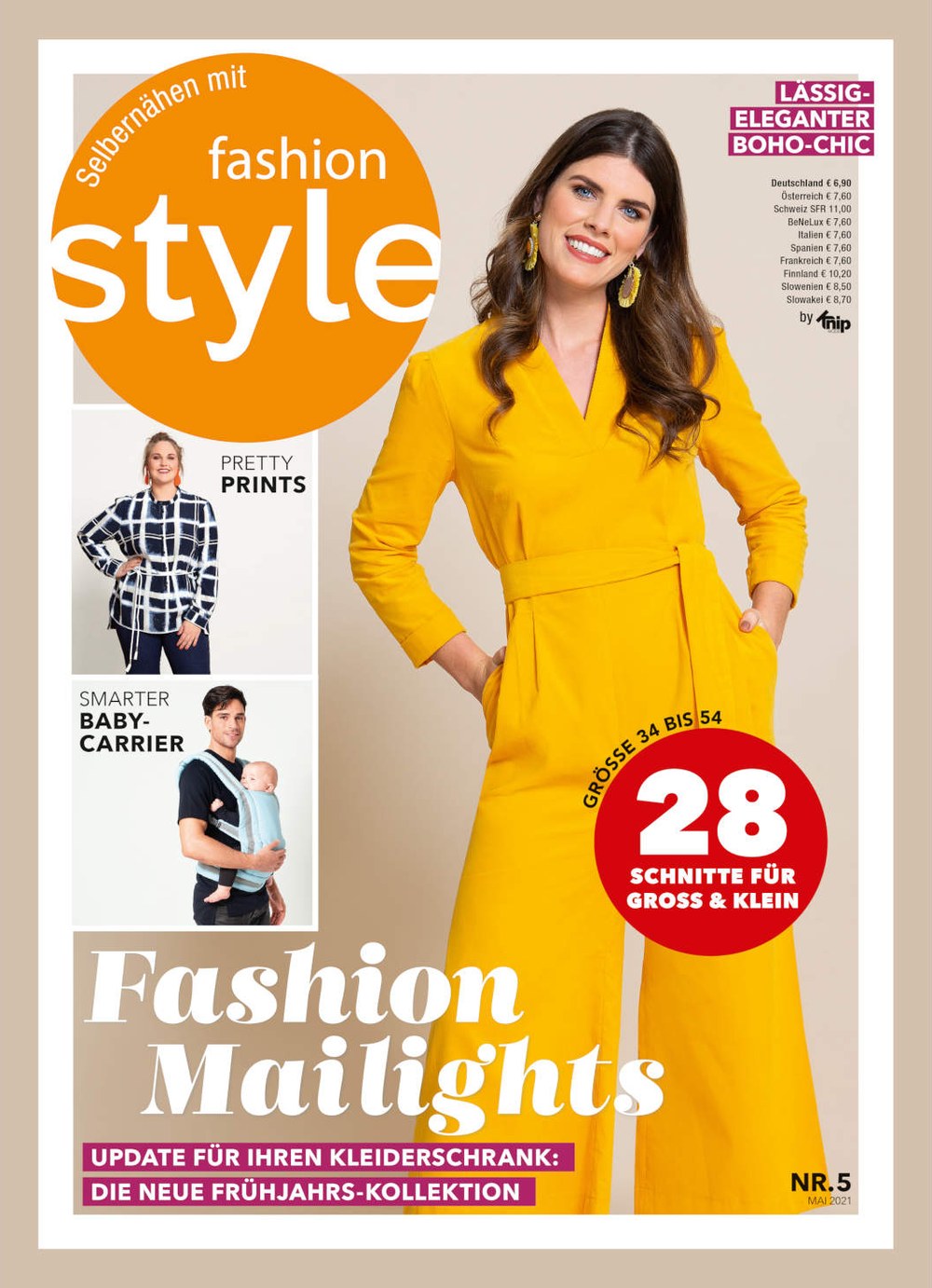 Fashion Style Magazin Deutschland 2021-05 Nähen Schnittmuster Frühjahrsmode
