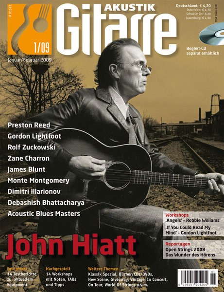 Akustik Gitarre Magazin Deutschland 2009-01 John Hiatt Preston Reed Gordon Lightfoot Rolf Zuckowski Zane Charron