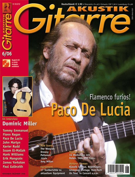 Akustik Gitarre Magazin Deutschland 2006-06 Paco De Lucia Dominic Miller Tommy Emmanuel Flonn Regan John Martyn