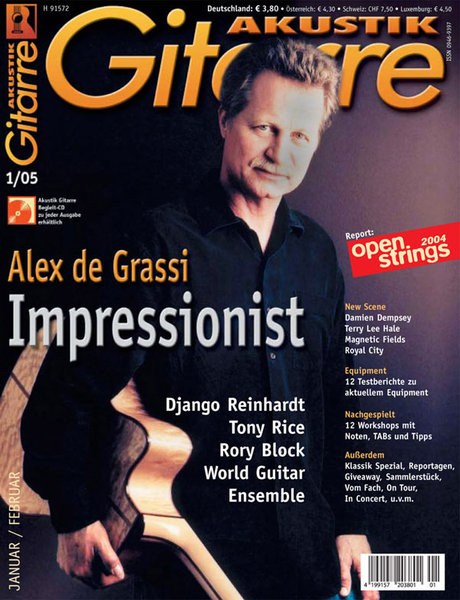 Akustik Gitarre Magazin Deutschland 2005-01 Alex De Grassi Django Reinhardt Tony Rice Rory Block Damien Dempsey
