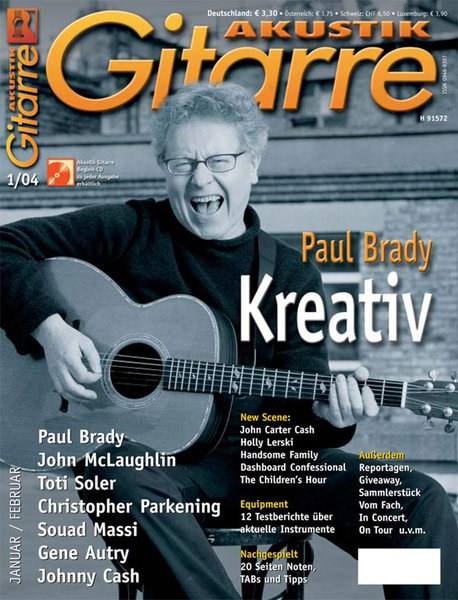 Akustik Gitarre Magazin Deutschland 2004-01 Paul Brady John McLaughlin Toti Soler Christopher Parkenking Souad Massi
