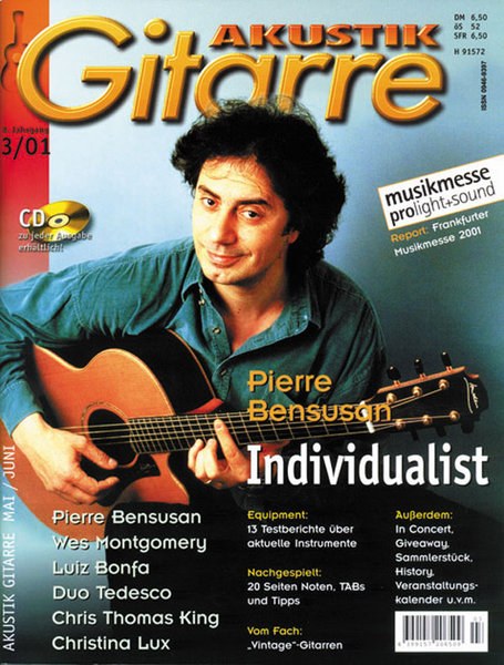 Akustik Gitarre Magazin Deutschland 2001-03 Pierre Bensusan Wes Montgomery Luiz Bonfá Chris Thomas King Christina Lux