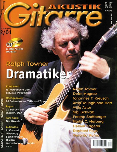 Akustik Gitarre Magazin Deutschland 2001-02 Ralph Towner Debu Magraw Johannes T. Kreusch Alvin Youngblood Hart Willy Astor