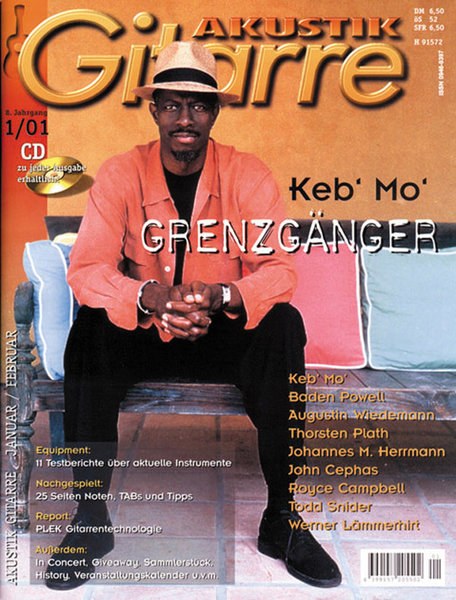 Akustik Gitarre Magazin Deutschland 2001-01 Keb' Mo' Bodden Powell Augustin Wihelmann Thorsten Plath Johannes M. Herrmann