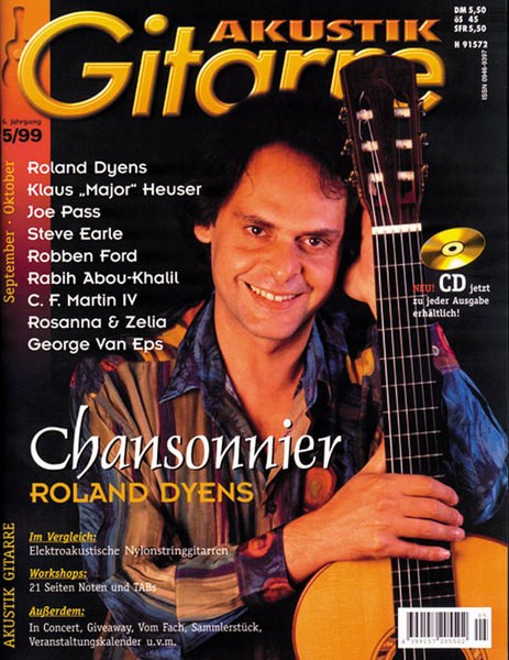 Akustik Gitarre Magazin Deutschland 1999-05 Roland Dyens Klaus Heuser Joe Pass Steve Earle Robben Ford