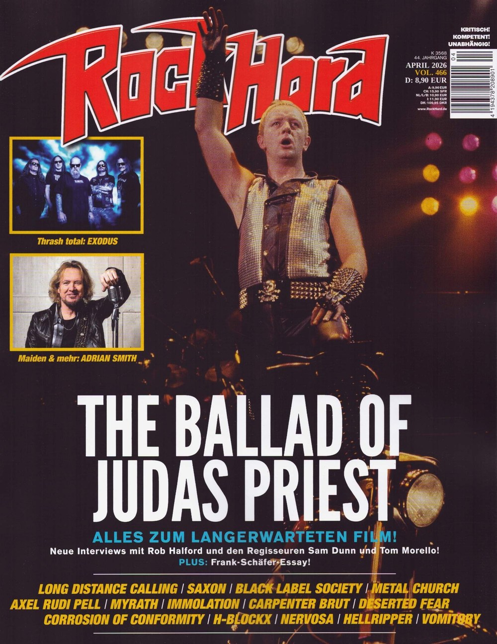 Rock Hard Magazin Deutschland 2026-04 Rob Halford Adrian Smith Sam Dunn Tom Morello Judas Priest