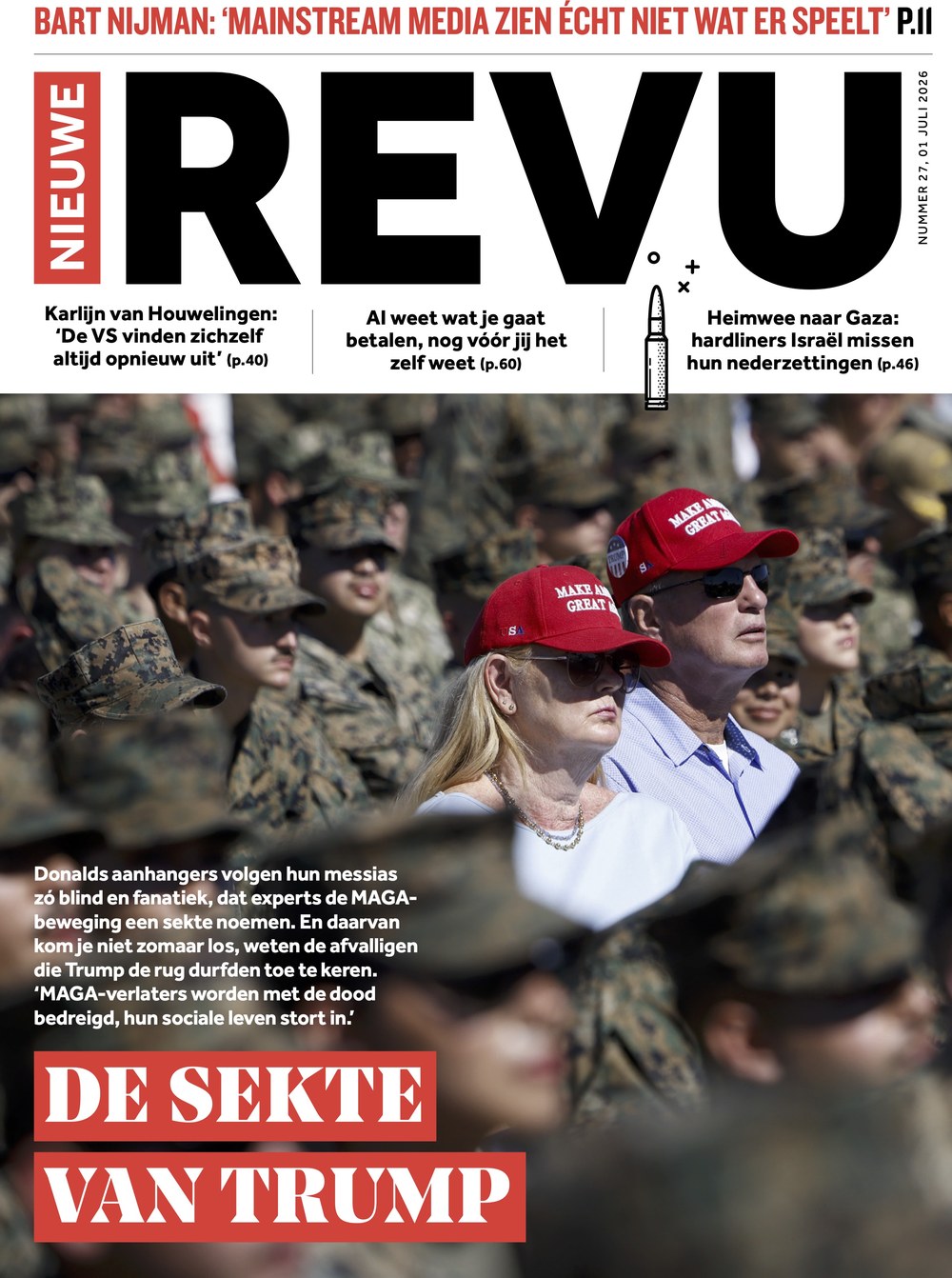 Nieuwe Revu Magazin Niederlande 2026-27 Donald Trump Bart Nijman Karlijn Van Houwelingen