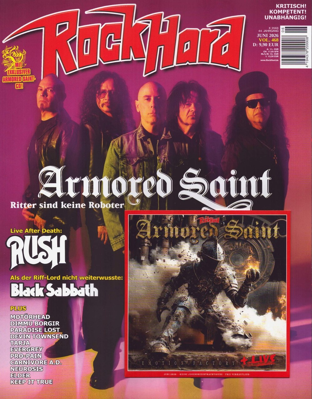Rock Hard Magazin Deutschland 2026-06 Armored Saint Rush Black Sabbath Motörhead Dimmu Borgir