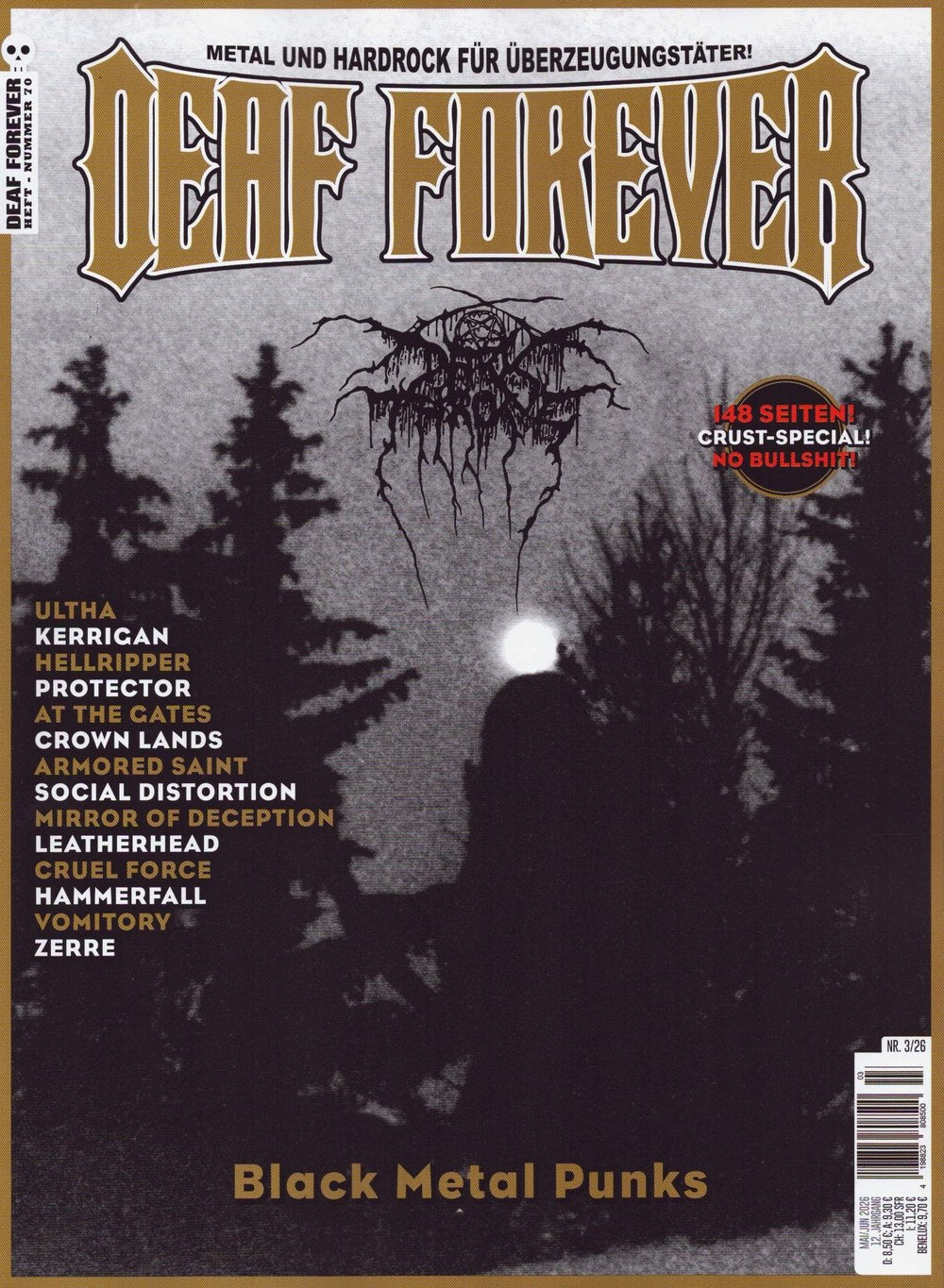 Deaf Forever Magazin Deutschland 2026-03 Darkthrone Ultha Kerrigan Hellripper Protector