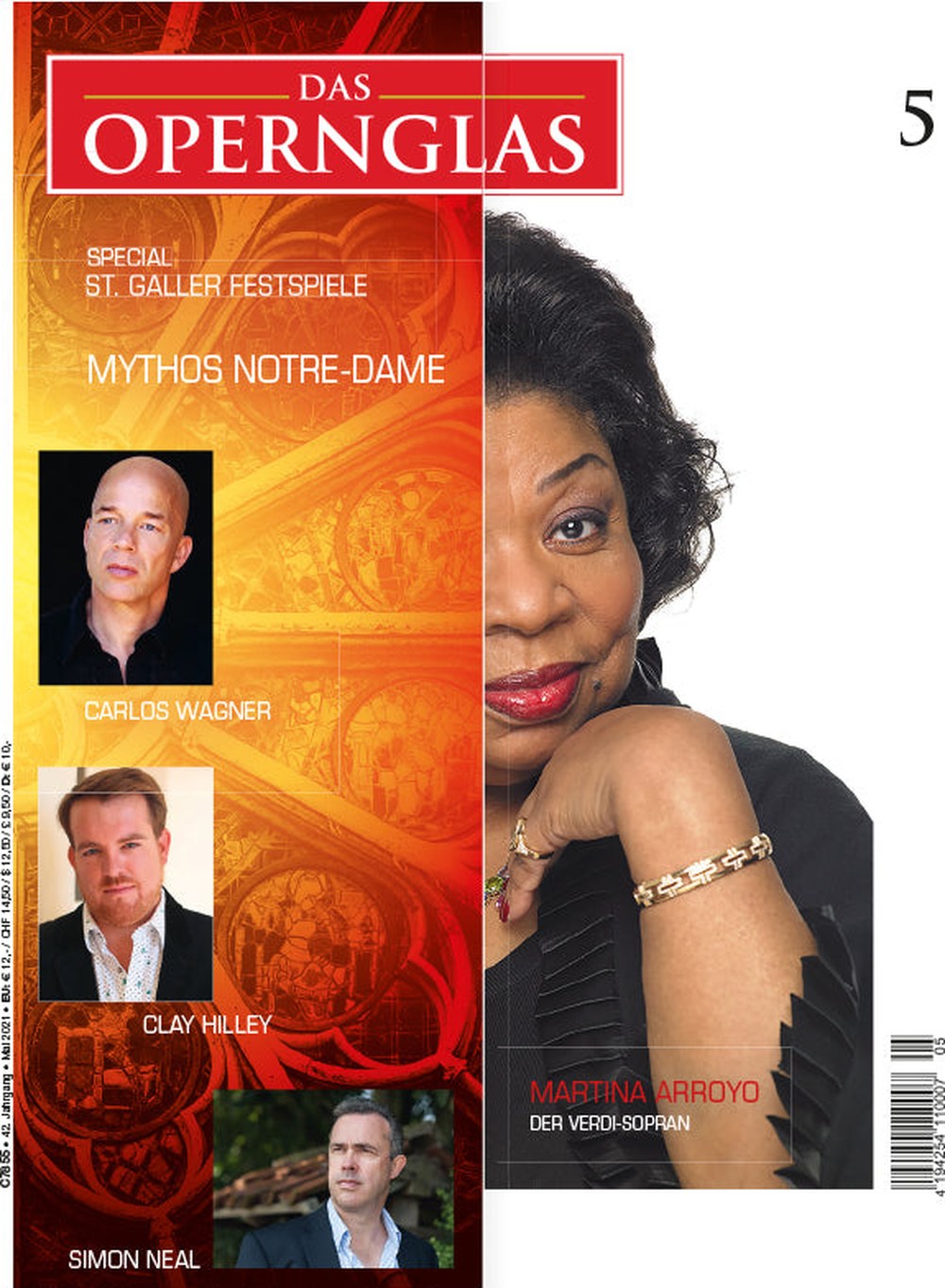 Das Opernglas Magazin Deutschland 2021-05 Martina Arroyo Carlos Wagner Clay Hilley Simon Neal