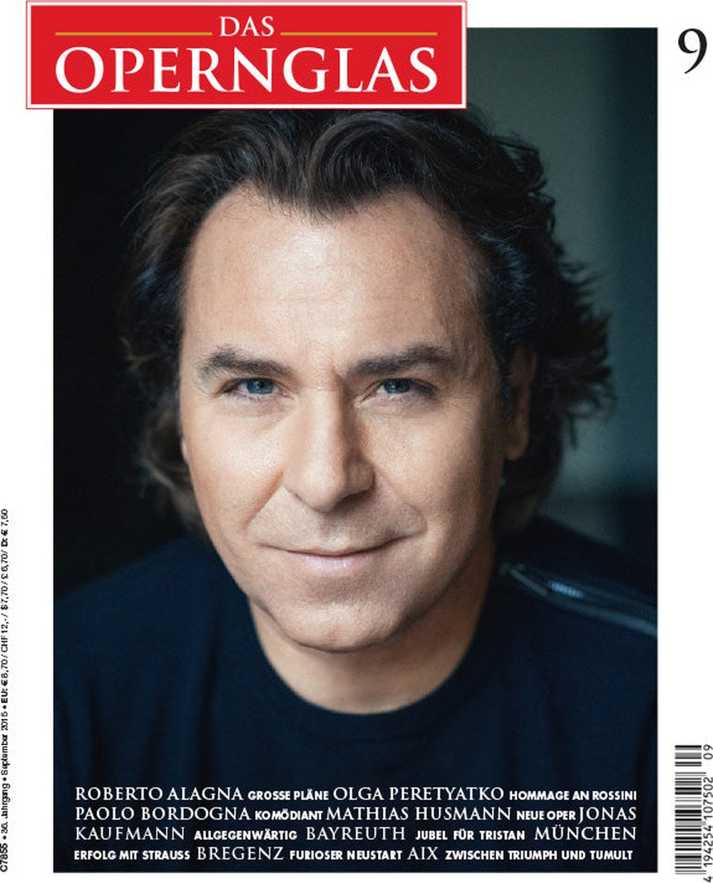 Das Opernglas Magazin Deutschland 2015-09 Roberto Alagna Olga Peretyatko Paolo Bordogna Mathias Husmann Jonas Kaufmann