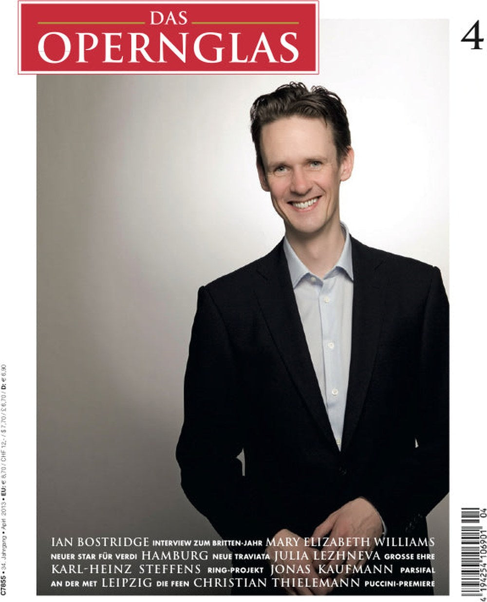 Das Opernglas Magazin Deutschland 2013-04 Ian Bostridge Mary Elizabeth Williams Julia Lezhneva Karl-Heinz Steffens Jonas Kaufmann