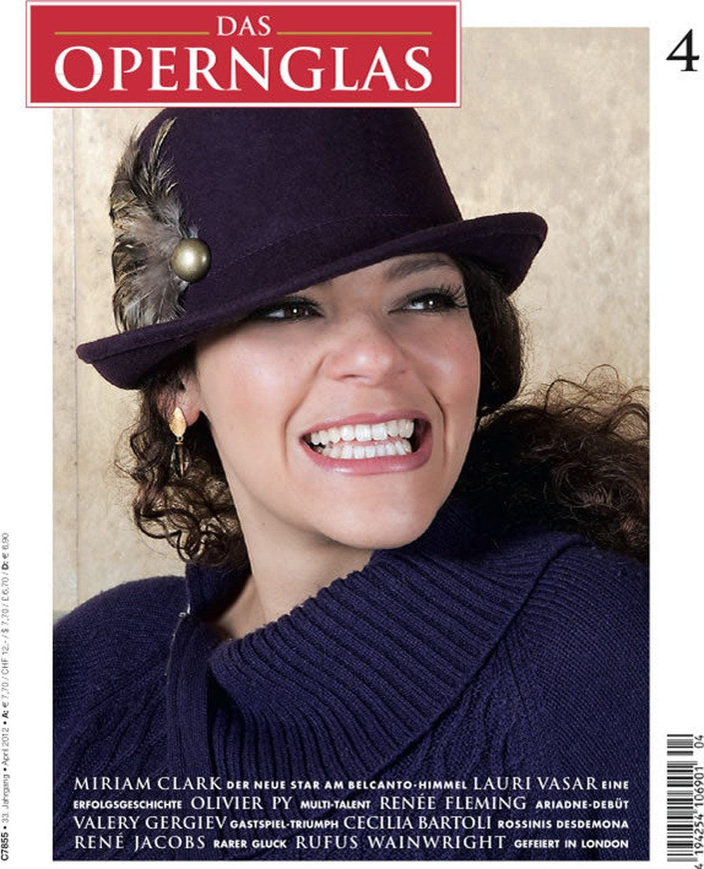 Das Opernglas Magazin Deutschland 2012-04 Miriam Clark Renée Fleming Cecilia Bartoli Lauri Vasar Olivier Py