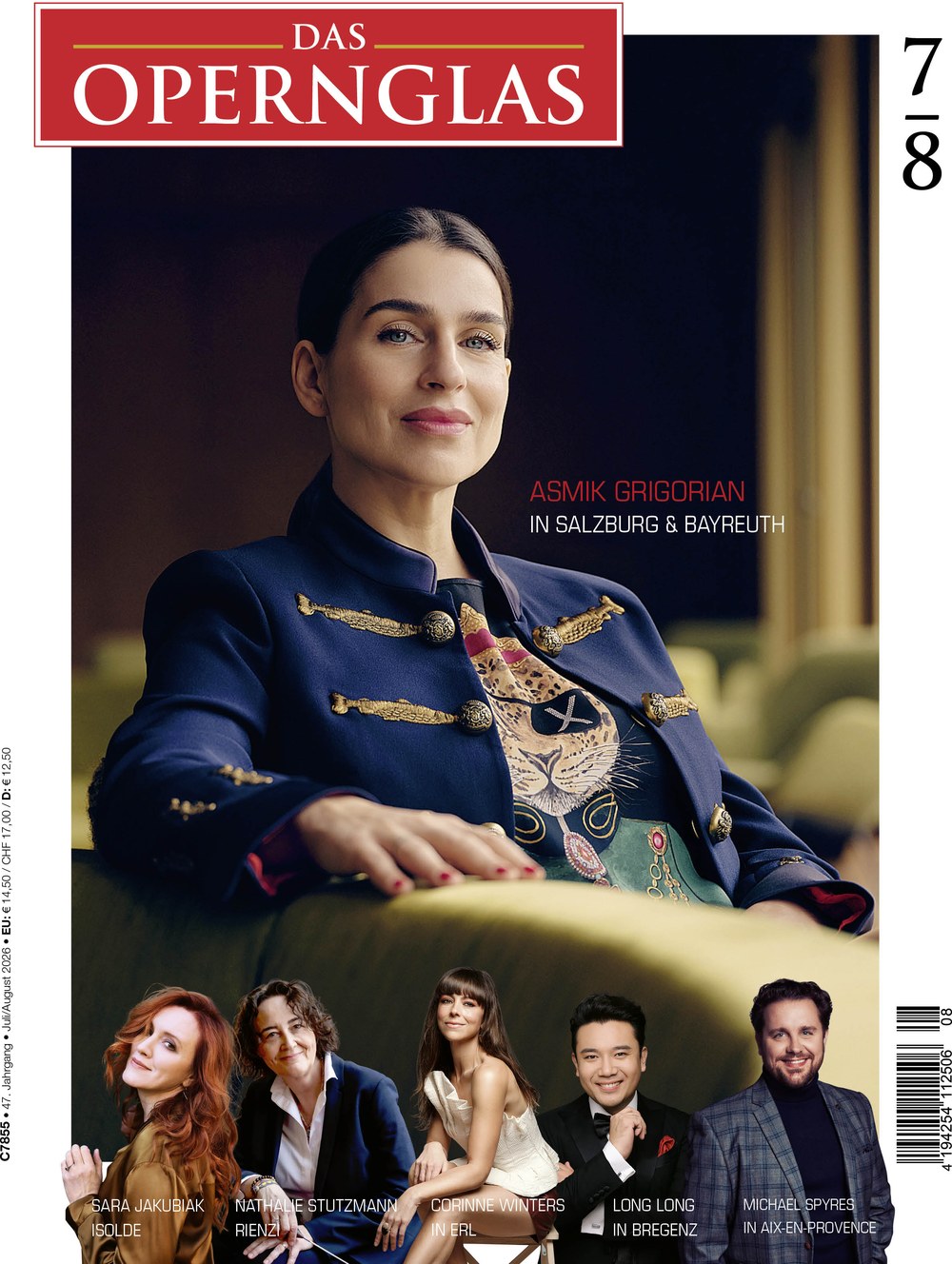 Das Opernglas Magazine Germany 2026-08 Asmik Grigorian Sara Jakubiak Nathalie Stutzmann Corinne Winters Long Long Original Print Issue