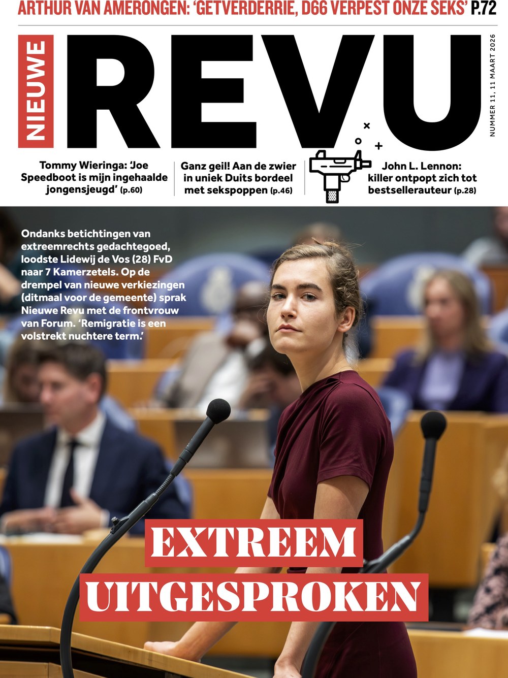 Nieuwe Revu Magazin Niederlande 2026-11 Lidewij De Vos Tommy Wieringa Arthur Van Amerongen John L. Lennon