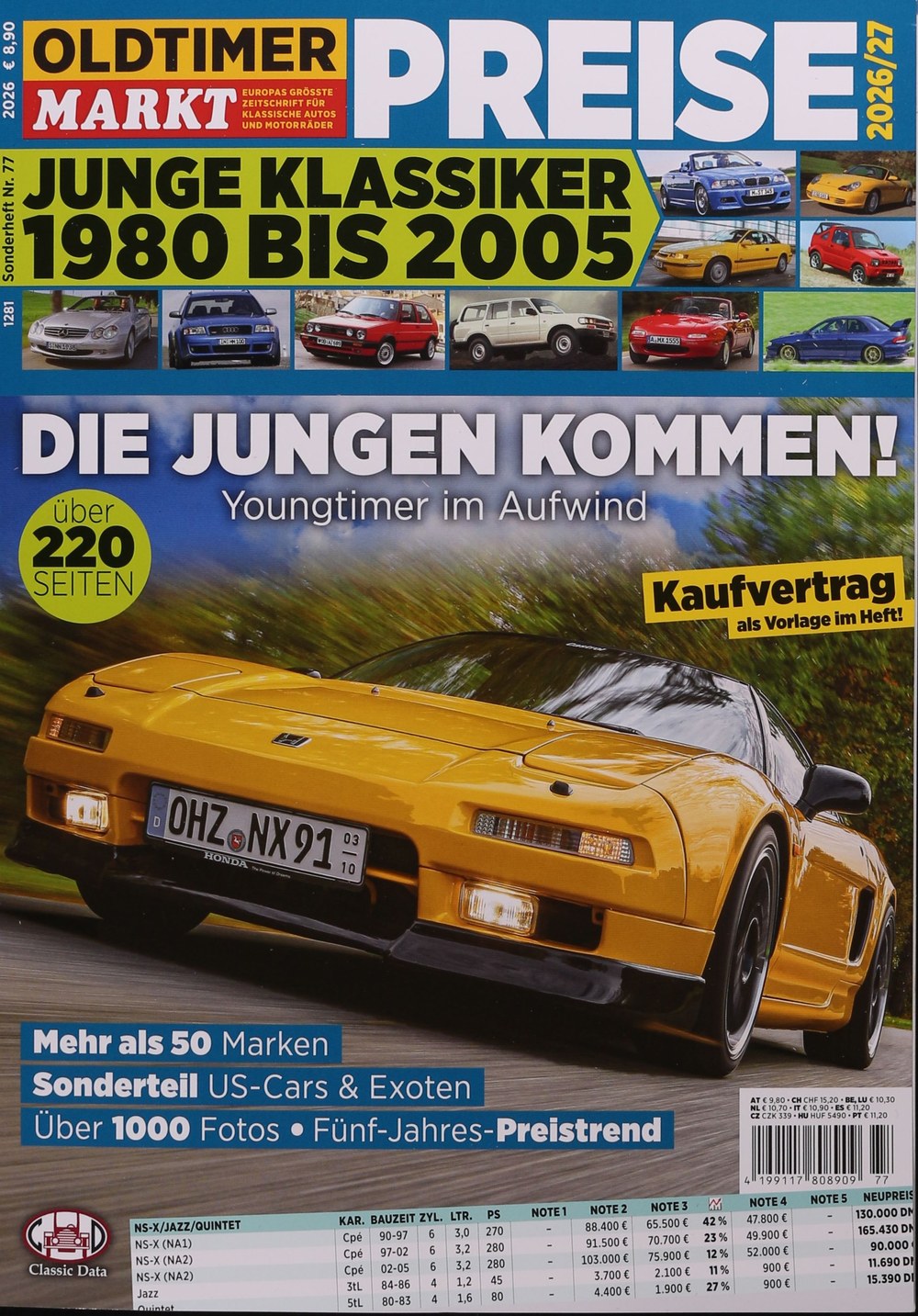 Oldtimer Markt Magazin Deutschland 2026-77 Klassische Autos Junge Klassiker 1980-2005 Youngtimer-Markt