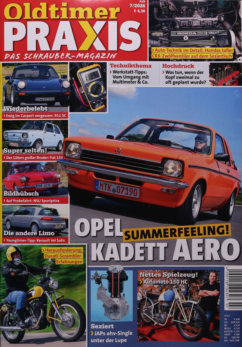 Oldtimer Praxis Magazin Deutschland 2026-07 Opel Kadett Aero Klassische Autos Oldtimer-Automobile