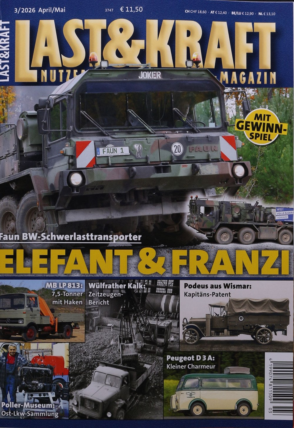 Last & Kraft Magazin Deutschland 2026-03 Faun BW-Schwerlasttransporter Elefant & Franzi Militärischer Schwerlasttransporter Historische Nutzfahrzeuge