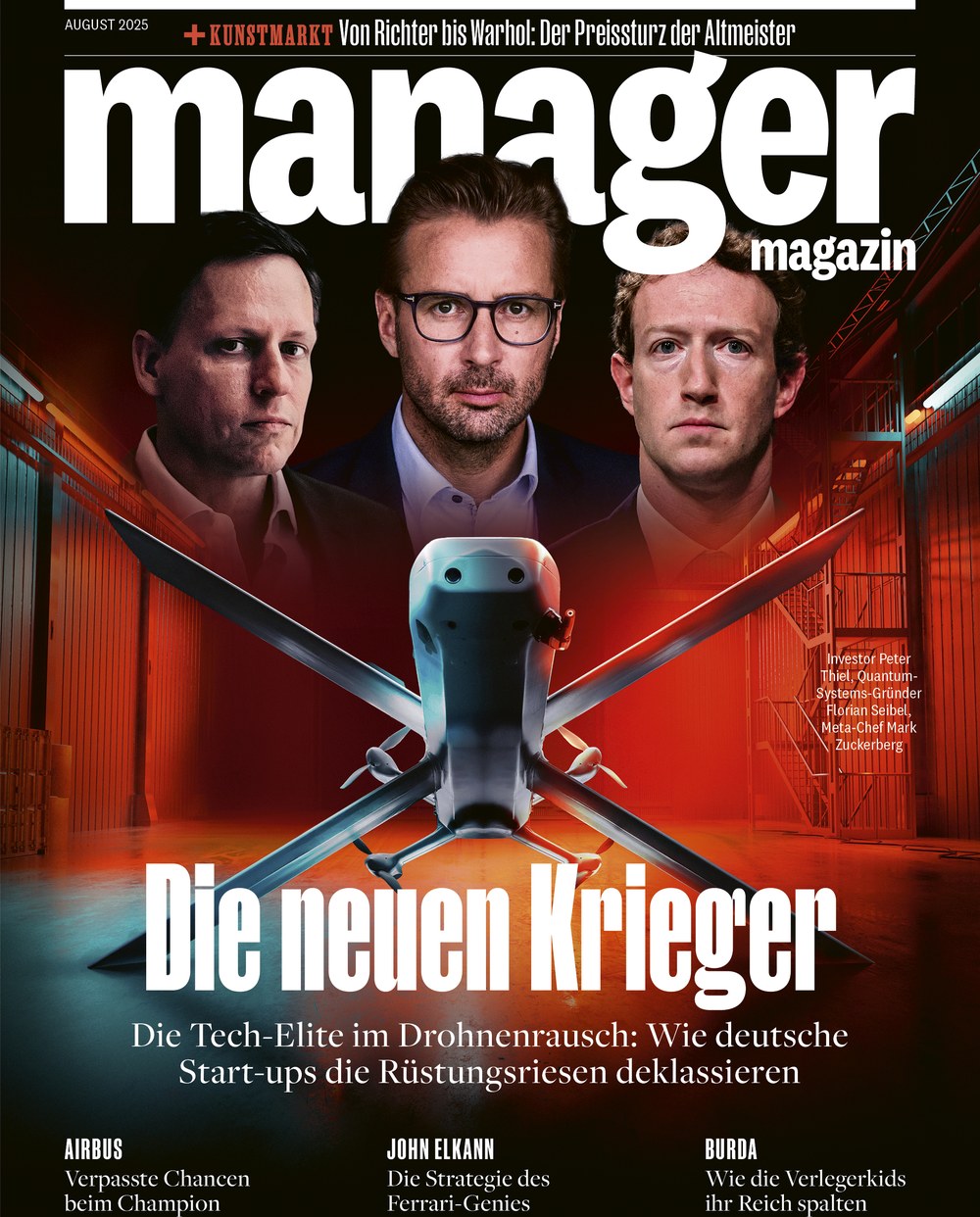 Manager Magazin Deutschland 2025-08 Florian Seibel Peter Thiel Mark Zuckerberg John Elkann