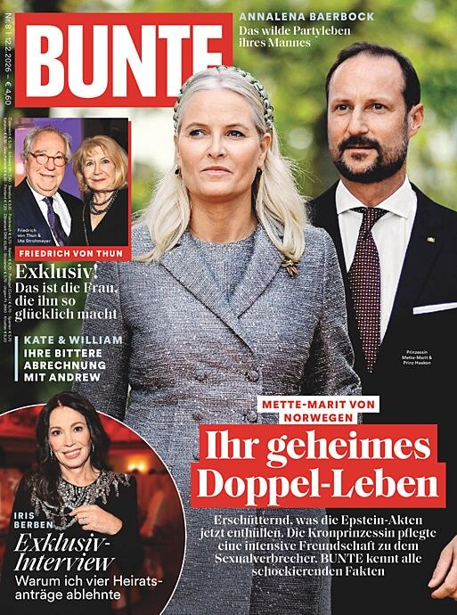 Bunte Magazin Deutschland 2026-08 Mette-Marit Haakon Iris Berben Friedrich Von Thun Ute Strohmeyer
