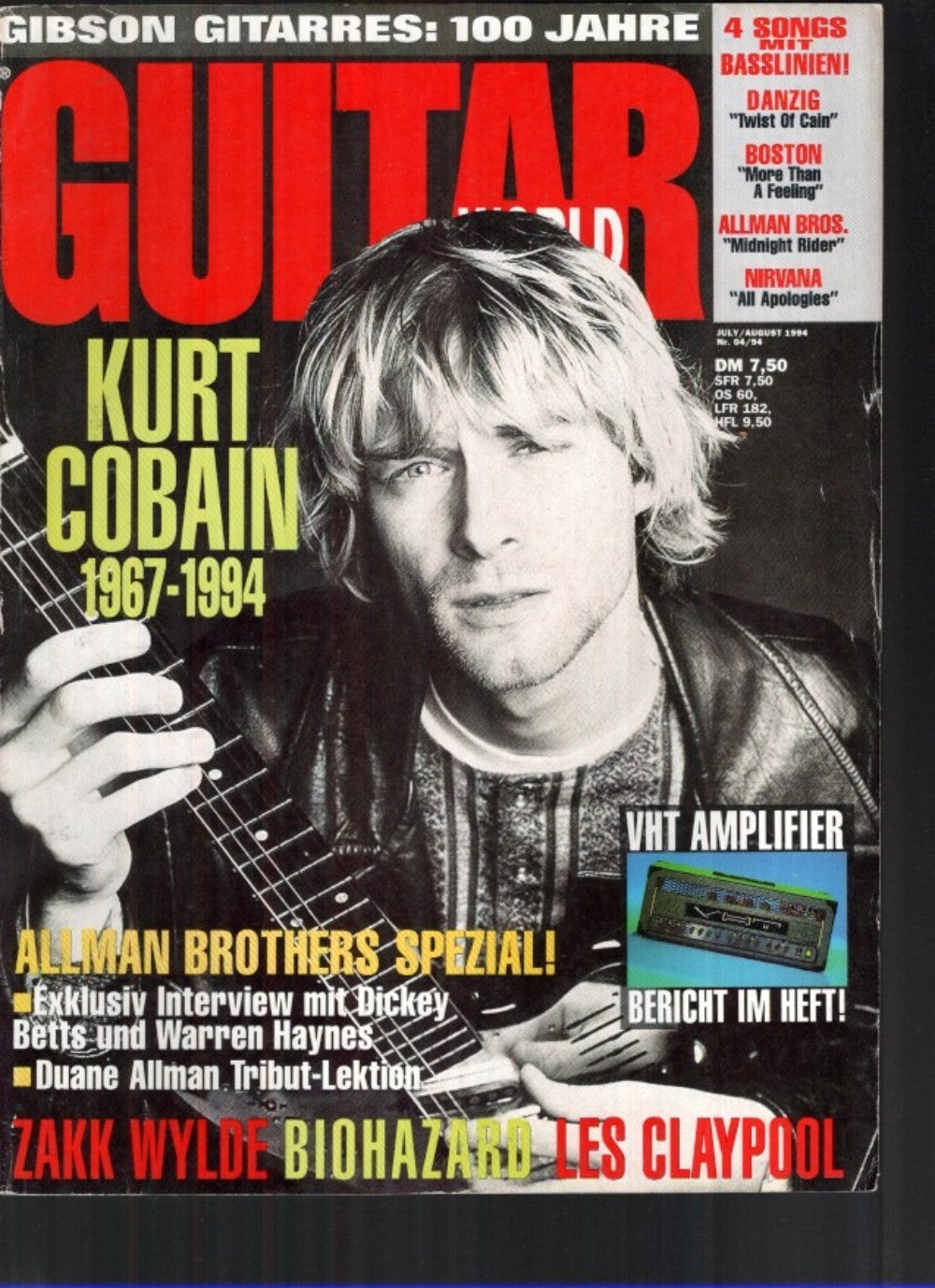 Guitar World Magazin Deutschland 1994-07+08 Kurt Cobain Dickey Betts Warren Haynes Nirvana Allman Brothers