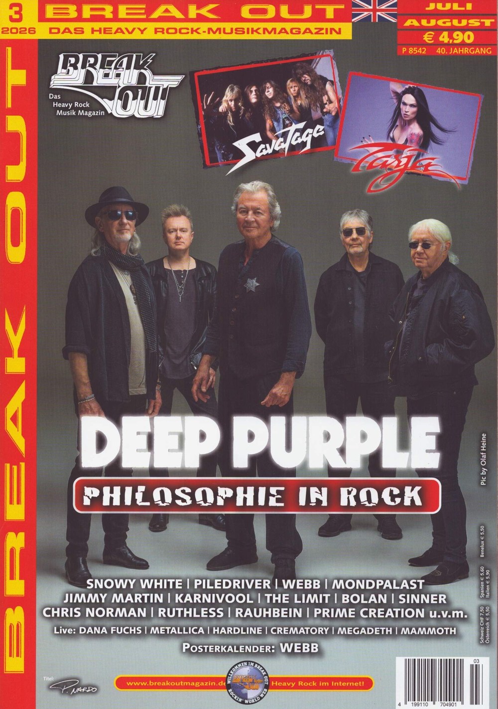 Break Out Magazin Deutschland 2026-03 Deep Purple Snowy White Chris Norman Jimmy Martin Dana Fuchs
