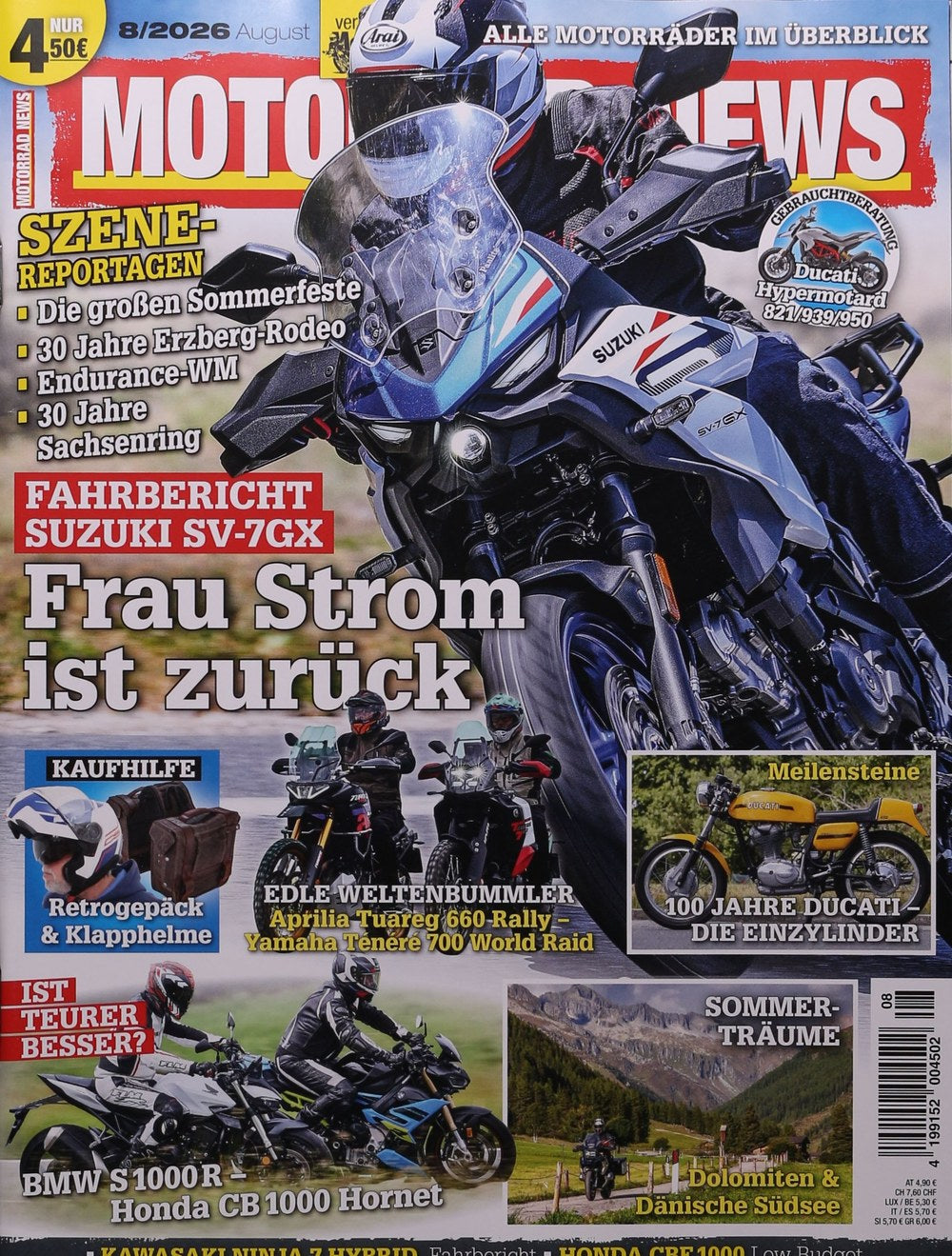 Motorrad News Magazin Deutschland 2026-08 Suzuki SV-7GX Motorrad Fahrbericht