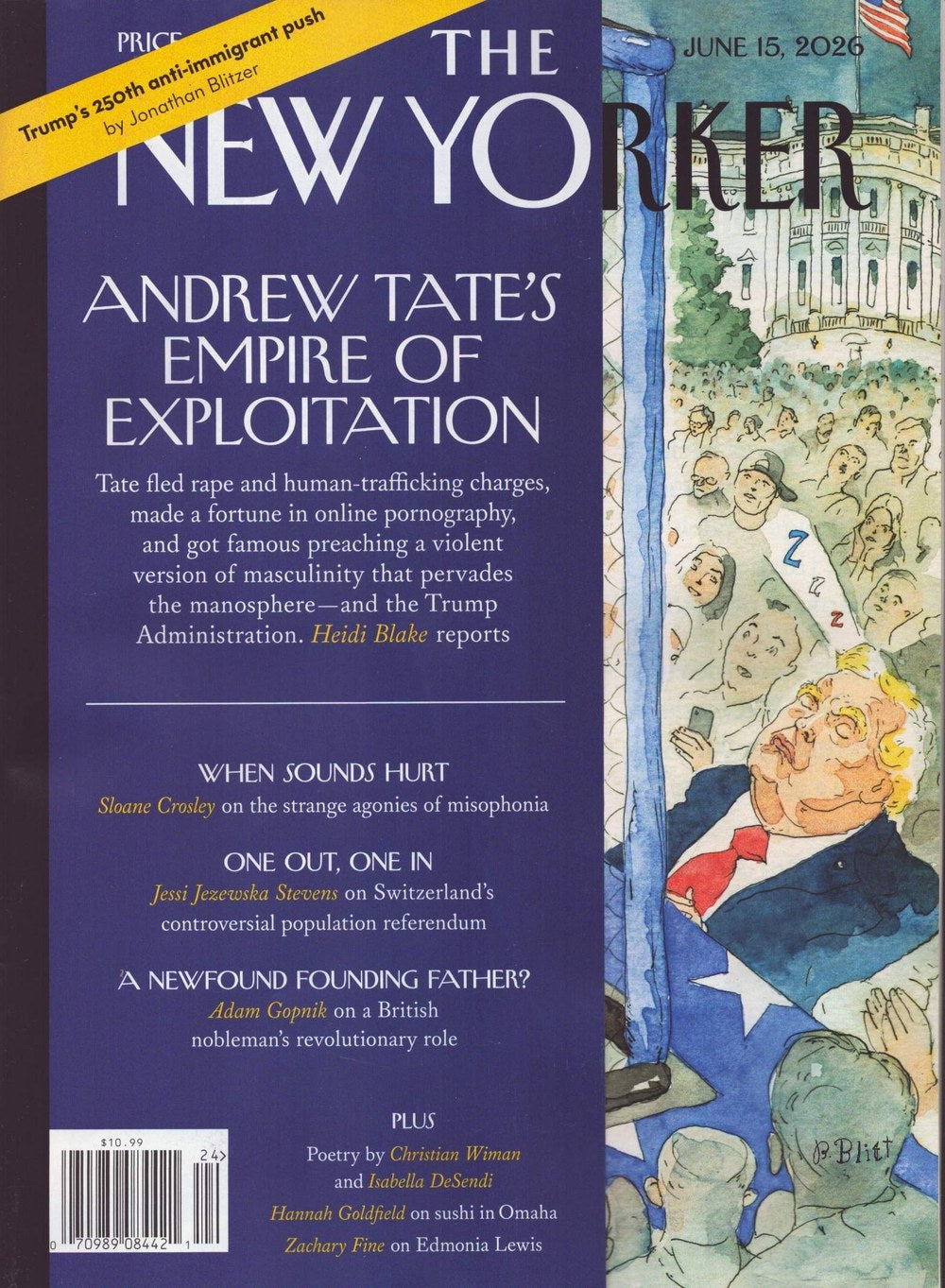 The New Yorker Magazin USA 2026-24 Donald Trump Andrew Tate Heidi Blake Sloane Crosley Jessi Jezewska Stevens