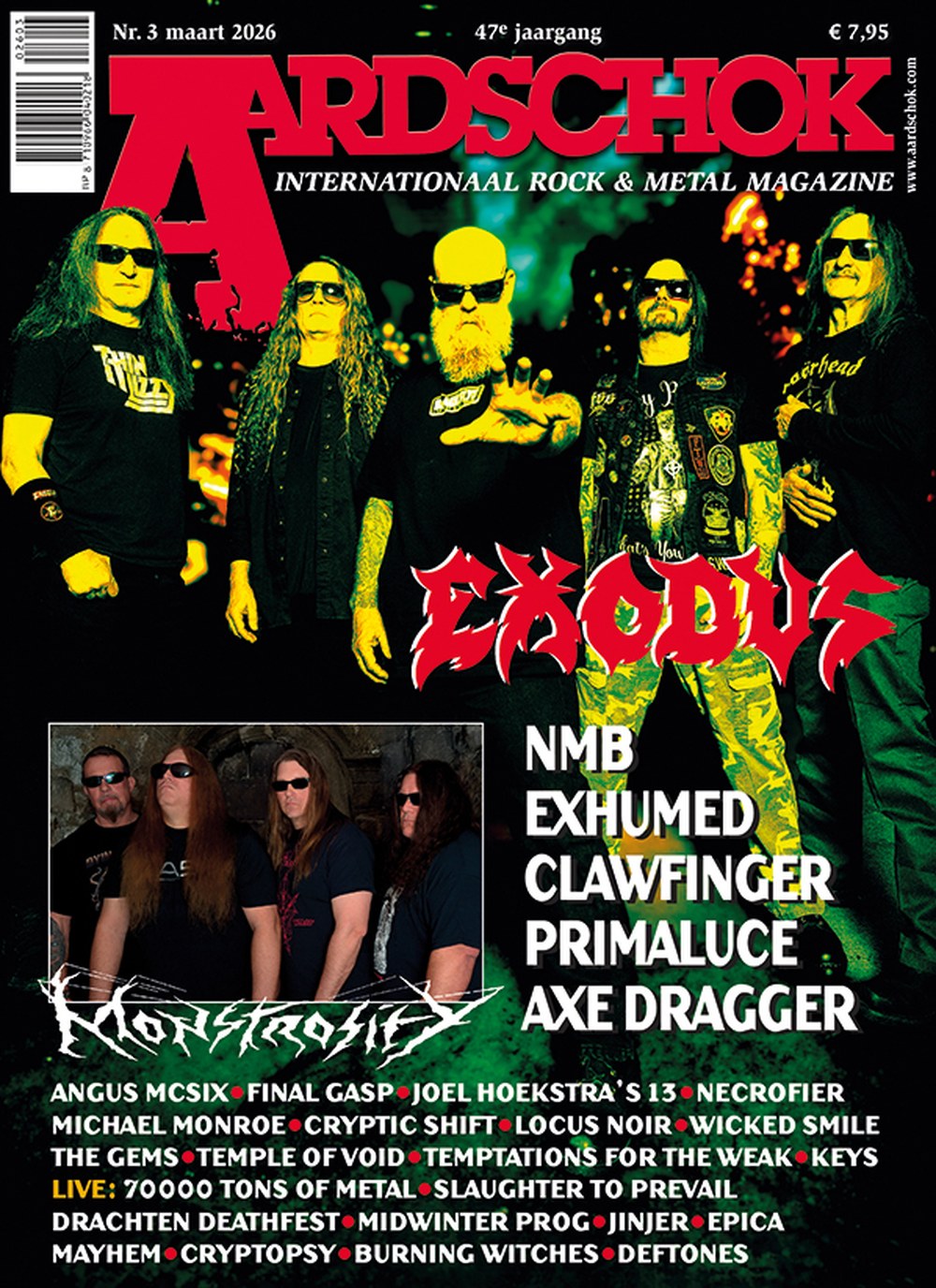 Aardschok Magazin Niederlande 2026-03 Exodus Monstrosity NMB Exhumed Clawfinger