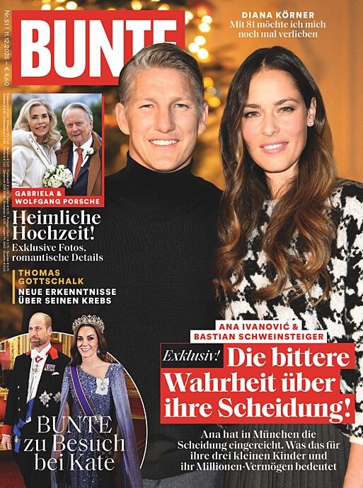 Bunte Magazin Deutschland 2025-51 Ana Ivanovic Bastian Schweinsteiger Catherine, Princess Of Wales Gabriela Porsche Wolfgang Porsche