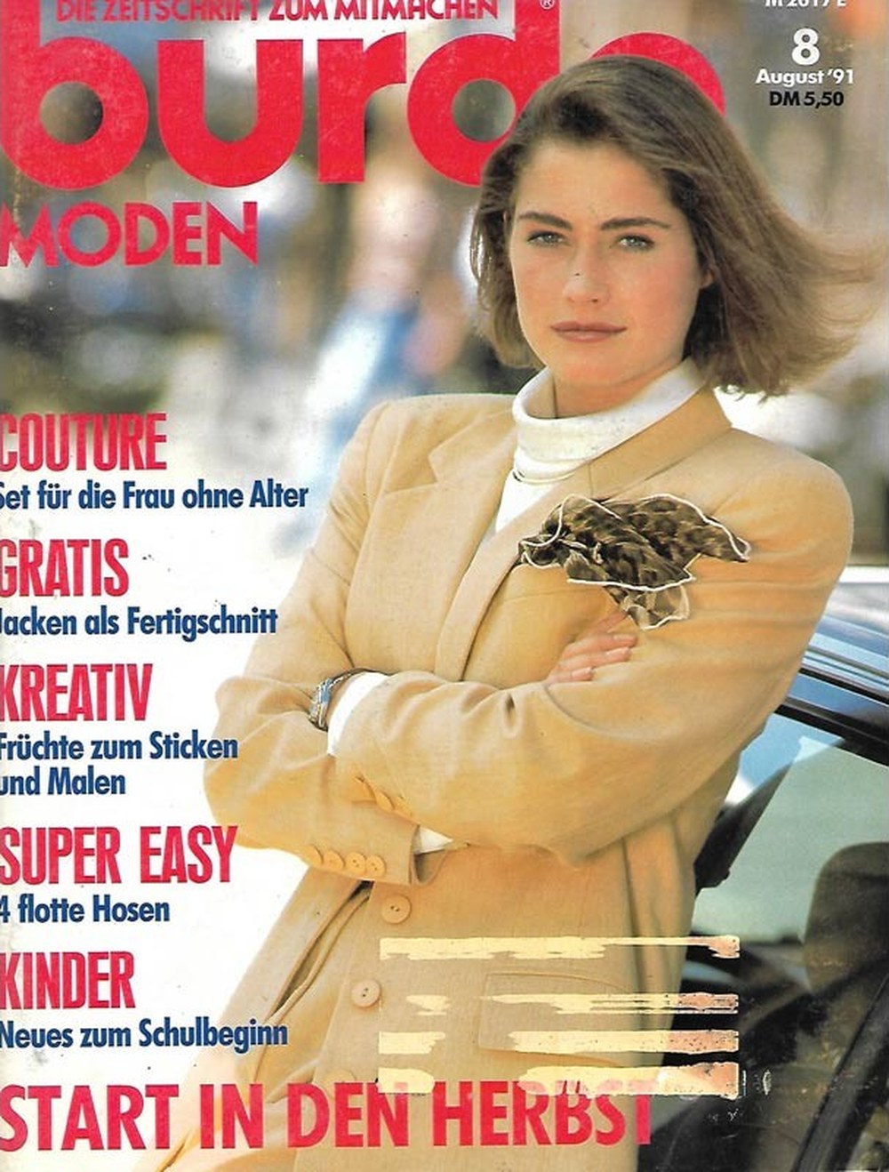 Burda Moden Magazin Deutschland 1991-08 Herbstmode Couture Schnittmuster