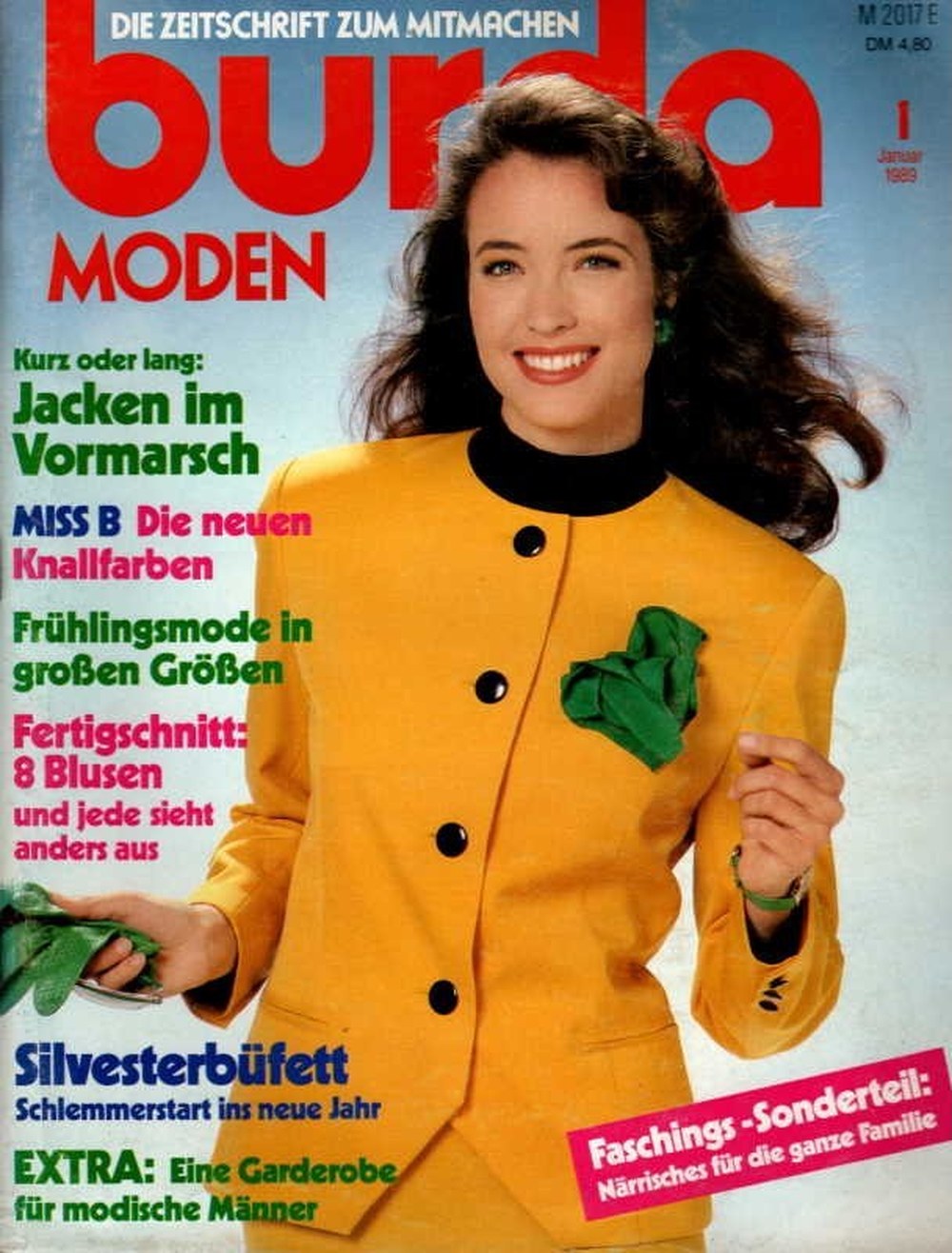 Burda Moden Magazin Deutschland 1989-01 Jacken Frühlingsmode Große Größen