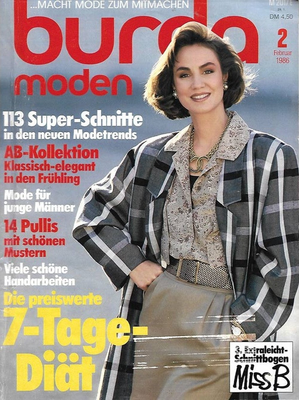Burda Moden Magazin Deutschland 1986-02 Modetrends Frühlingsmode Schnittmuster