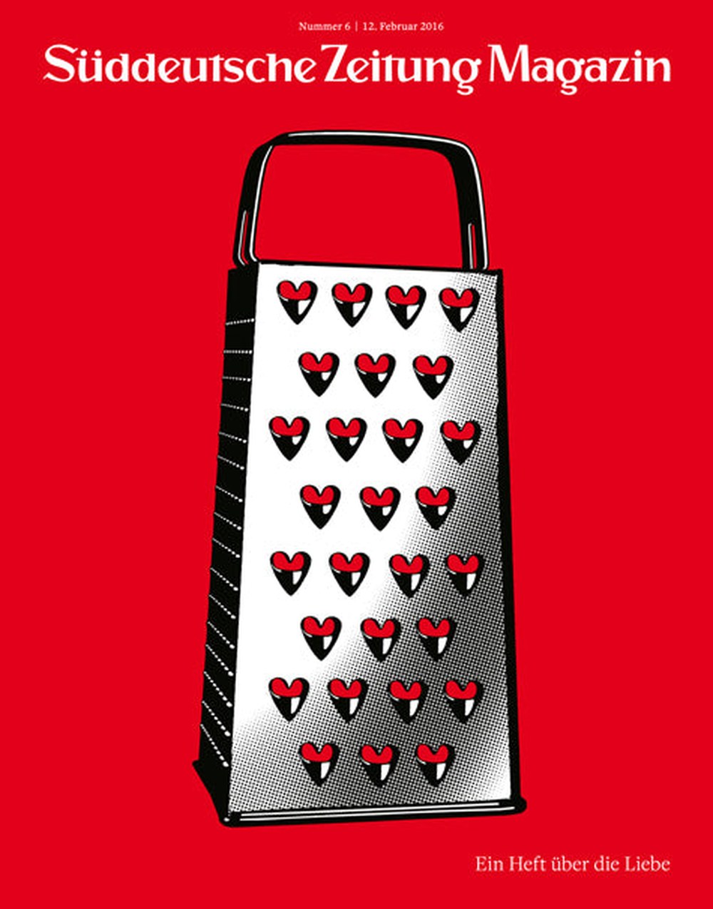 Süddeutsche Zeitung Magazin Deutschland 2016-06 Liebe Valentinstag Käsereiben-Illustration
