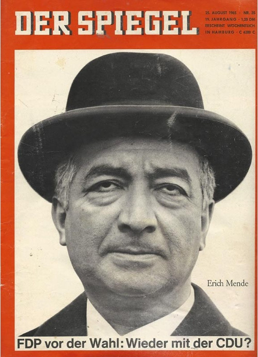 Der Spiegel Magazin Deutschland 1965-35 Erich Mende