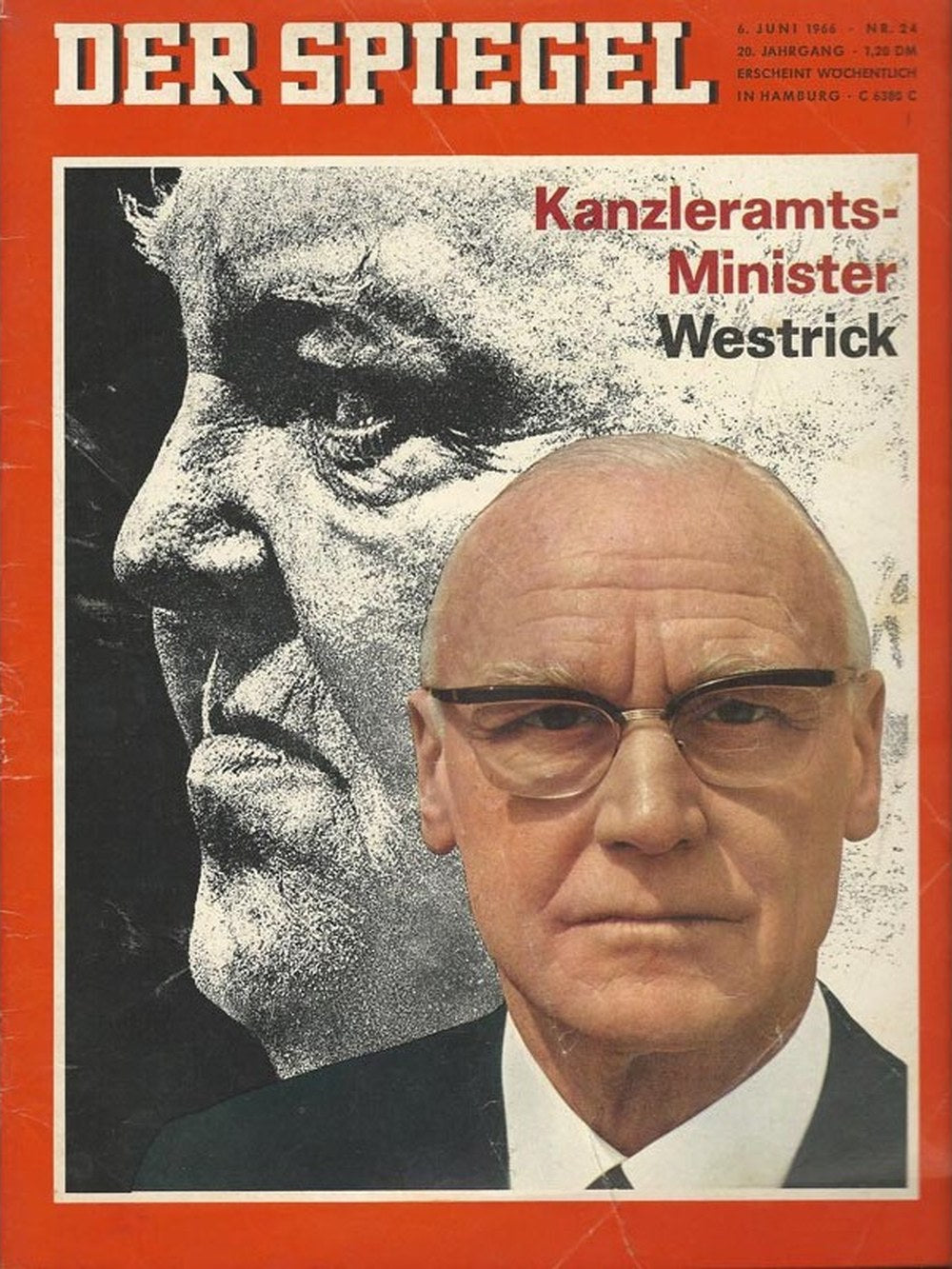Der Spiegel Tijdschrift Duitsland 1966-24 Ludger Westrick Originele uitgave