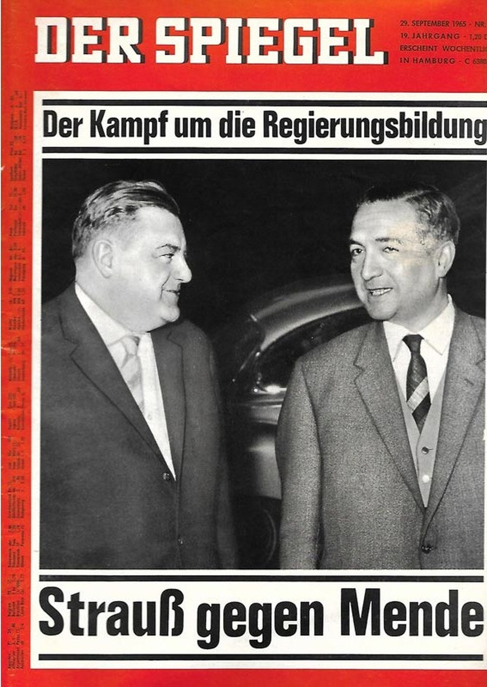 Der Spiegel Magazin Deutschland 1965-40 Franz Josef Strauß Erich Mende