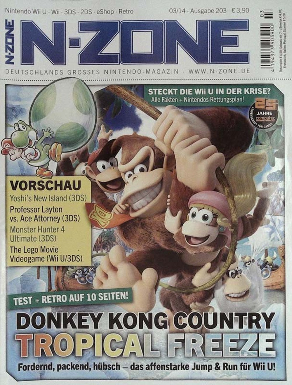 N-Zone Magazin Deutschland 2014-03 Donkey Kong Diddy Kong Cranky Kong Yoshi Professor Layton