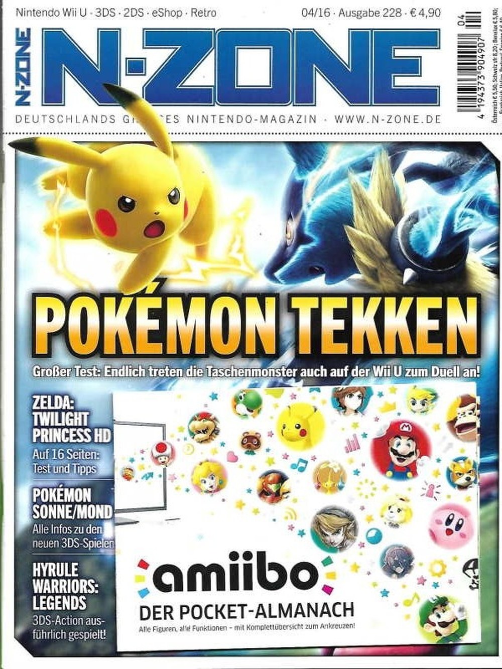 N-Zone Magazin Deutschland 2016-04 Pikachu Lucario Mario Kirby Link