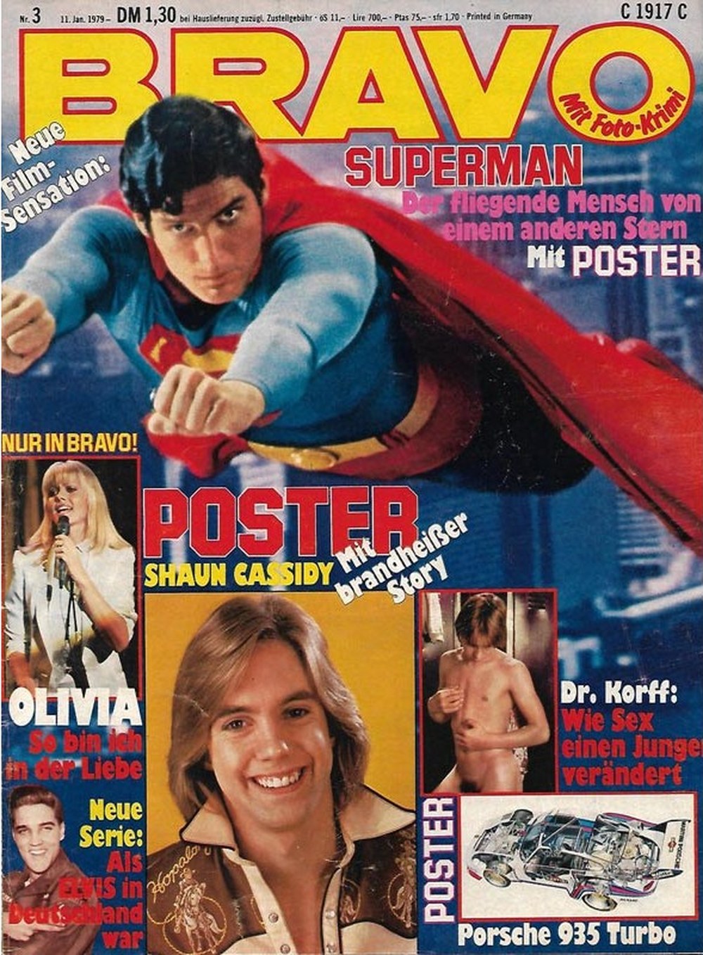 Bravo Magazin Deutschland 1979-03 Christopher Reeve Shaun Cassidy Olivia Newton-John Elvis Presley