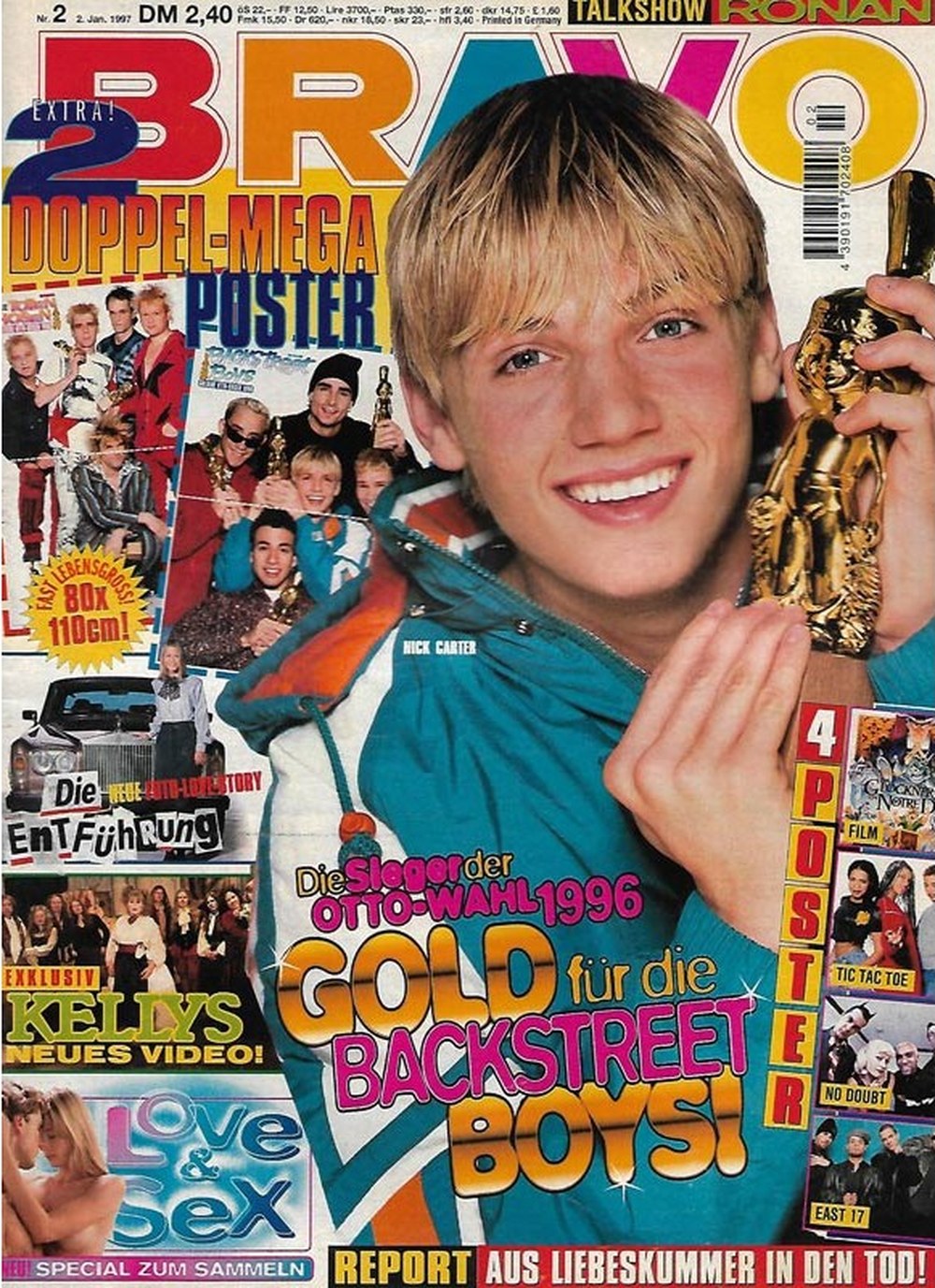 Bravo Magazin Deutschland 1997-02 Nick Carter Kelly Family Backstreet Boys Tic Tac Toe No Doubt